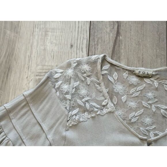 POL gray, shabby chic blouse, size S - Picture 6 of 11
